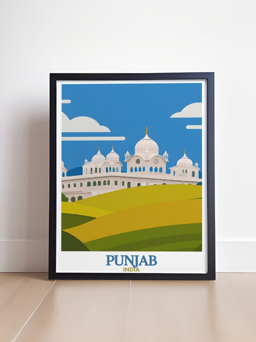 Explore the rich history of Anandpur Sahib with this beautiful Punjab travel print. An ideal decor piece for those who appreciate Indias cultural and historical landmarks.