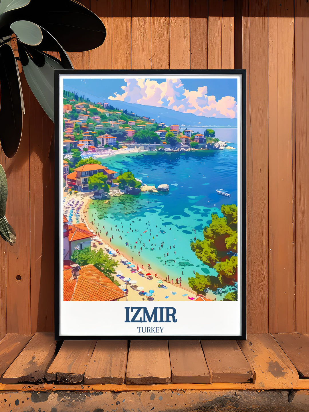 This art print showcases Izmirs Akkum Beach and Atlantis Peninsula, bringing the timeless beauty and cultural significance of these landmarks into your home.