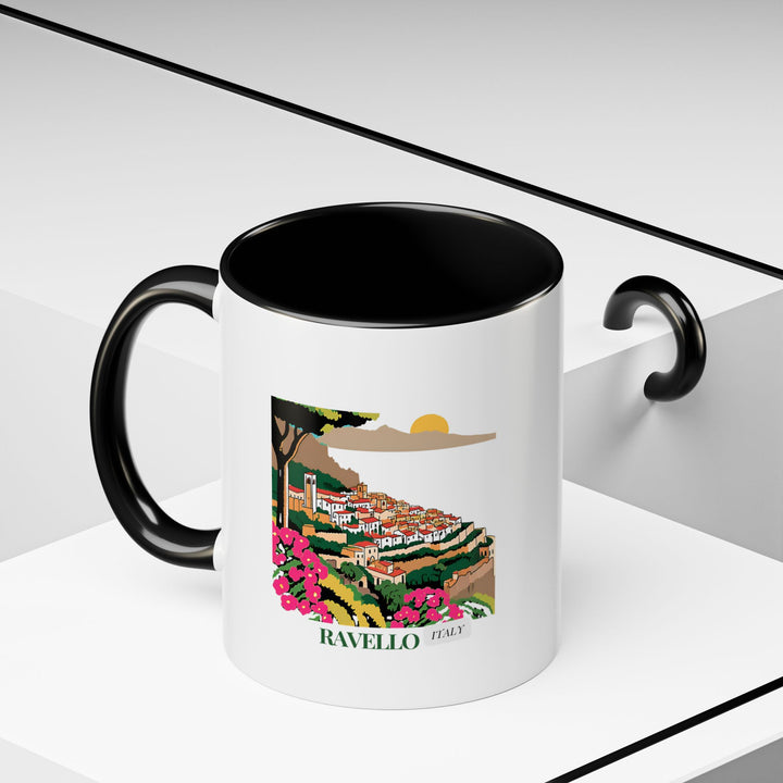 Celebrate your love for Ravello Italy with this artistic ceramic mug. Featuring vibrant and detailed artwork of Ravello’s stunning landscapes, it is microwave and dishwasher safe, making it ideal for daily use or as a meaningful gift for cultural enthusiasts and collectors.