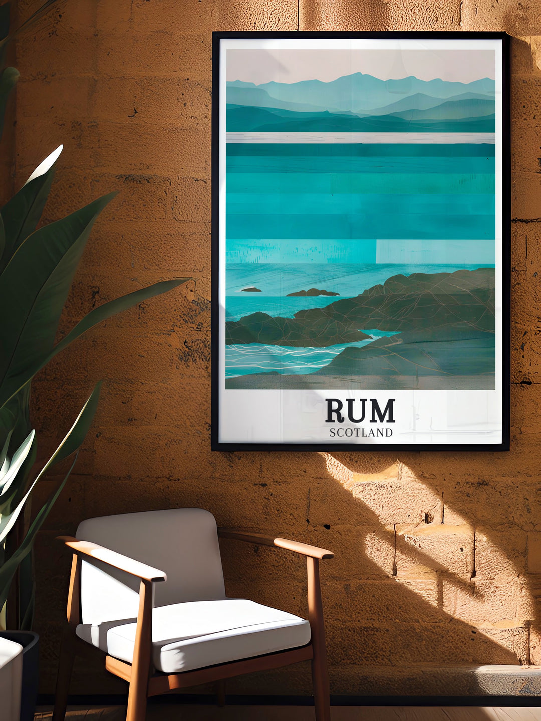 Celebrate the wild beauty of Scotlands Inner Hebrides with this vintage poster, featuring the rugged landscapes of Rum and the towering Askival peak. A must have for fans of Scottish heritage and natural beauty.