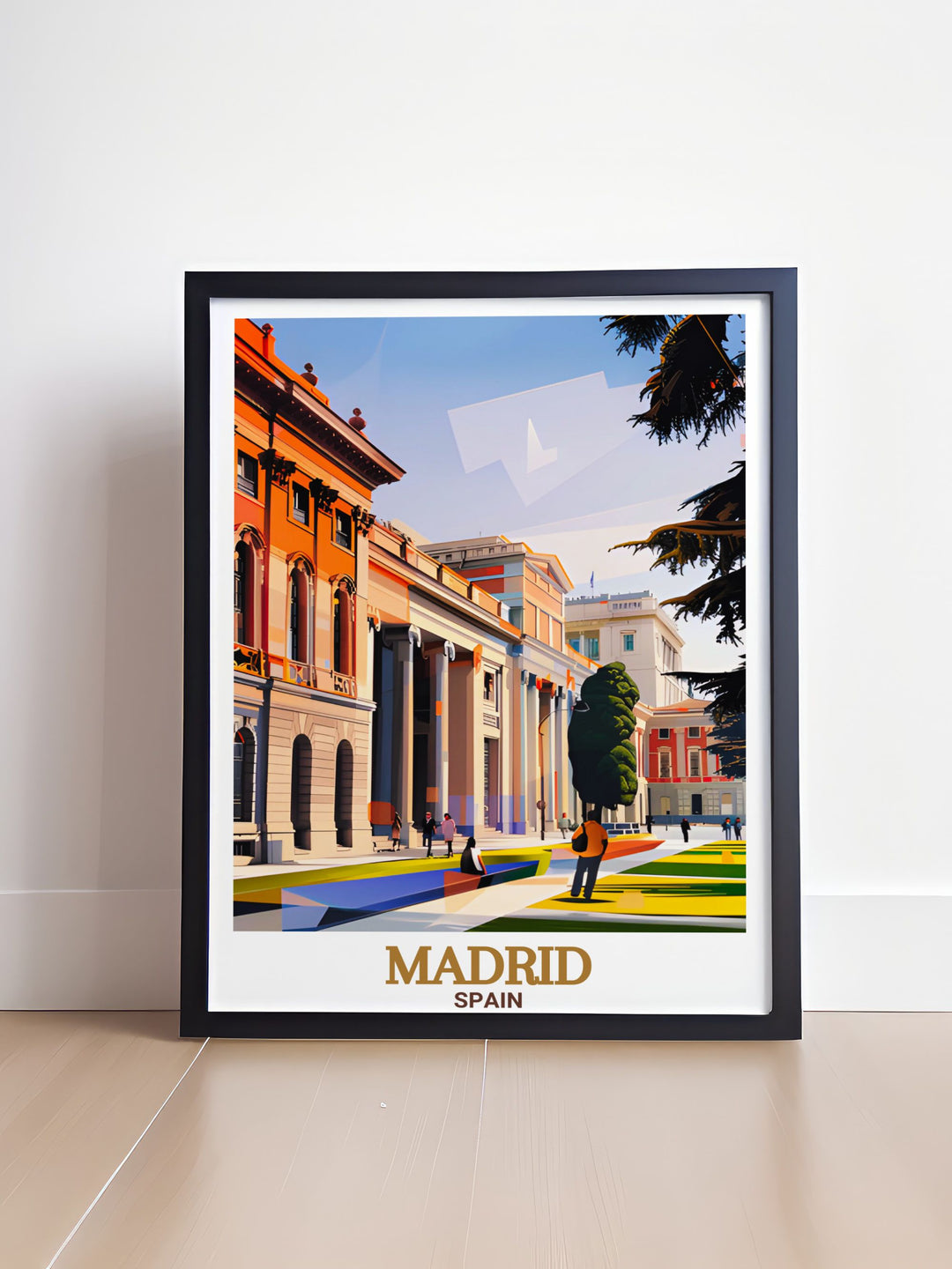 Transform your living room with this Prado Museum print. Featuring a minimalistic poster style it is a great addition to any modern home decor. Perfect for anyone who loves Spain and Madrids rich art history this print adds elegance to any room.