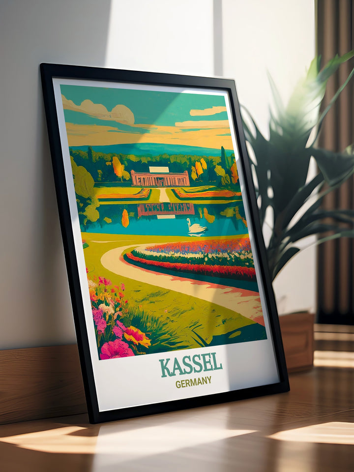 Germany Framed Art featuring the Orangerie in Kassel. This Germany Print is a stunning representation of the Orangeries historic charm, making it an ideal addition to any home decor. Whether as a gift or a personal keepsake, this print is sure to be a cherished piece for years to come