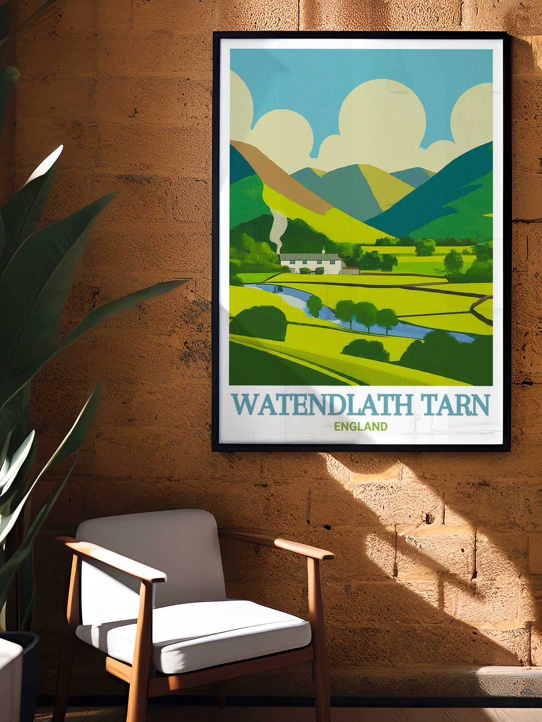 Lake District Framed Print with elegant Borrowdale Valley scenes highlighting the historic Packhorse Bridge and tranquil Thirlmere ideal for enhancing your living space