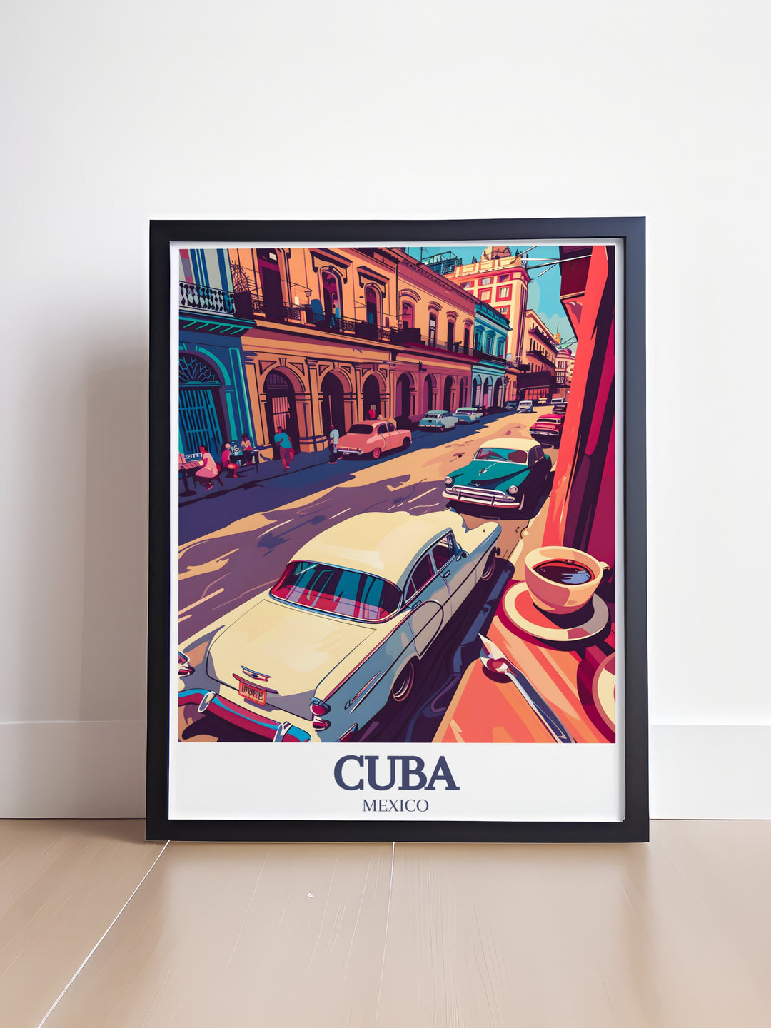 Bring the streets of Havana to your home with this vibrant travel poster. Featuring the charm of Old Havanas colonial architecture and bustling streets, this print is a perfect addition to any home decor inspired by travel and Cuban history.