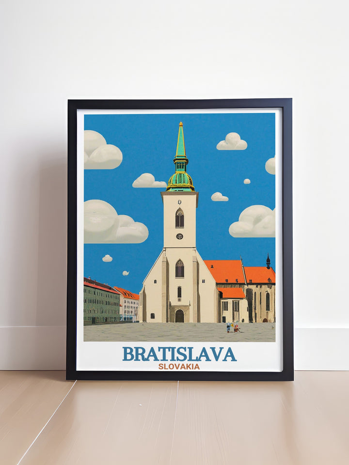 Elegant St. Martins Cathedral artwork offering a glimpse into Slovakias rich cultural heritage and architectural splendor perfect as traveler gifts or Christmas gifts for loved ones