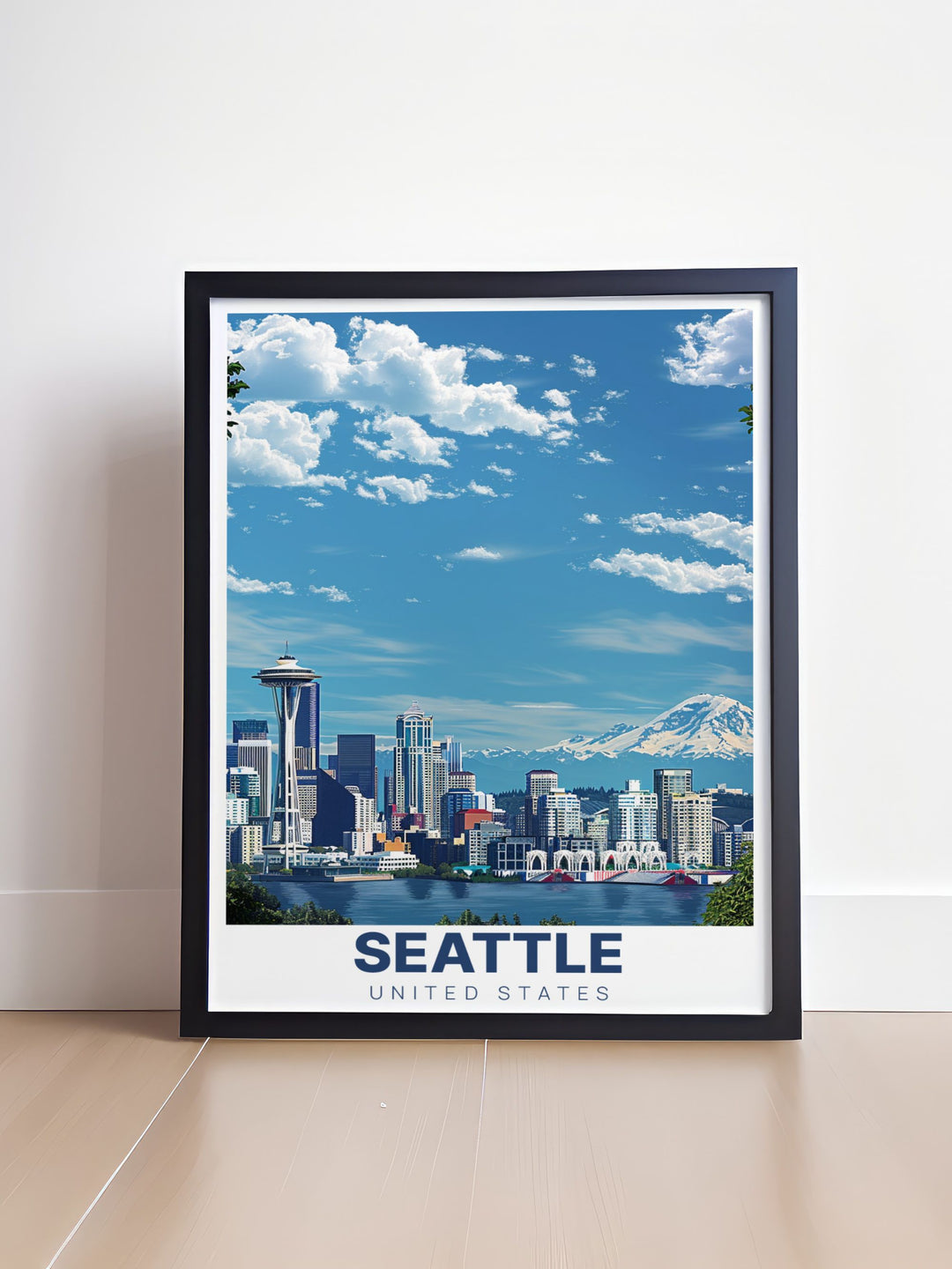 Skyline from Kerry Park Wall Art providing a striking view of Seattles skyline. A modern print that brings a sophisticated touch to home decor with its detailed cityscape. Ideal for adding a contemporary urban element to any space while showcasing the beauty of Seattle.