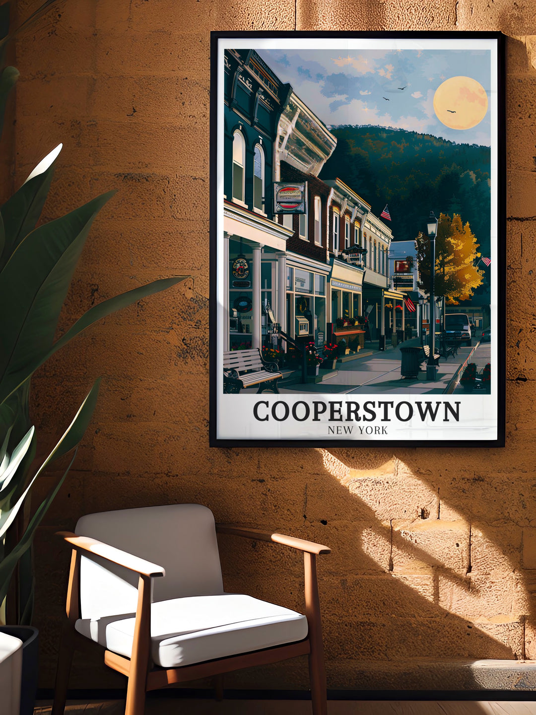 Capture the beauty of downtown Cooperstown with this framed art. From the iconic Main Street to the historic buildings, this travel print brings out the quaint charm of one of New Yorks most beloved towns.