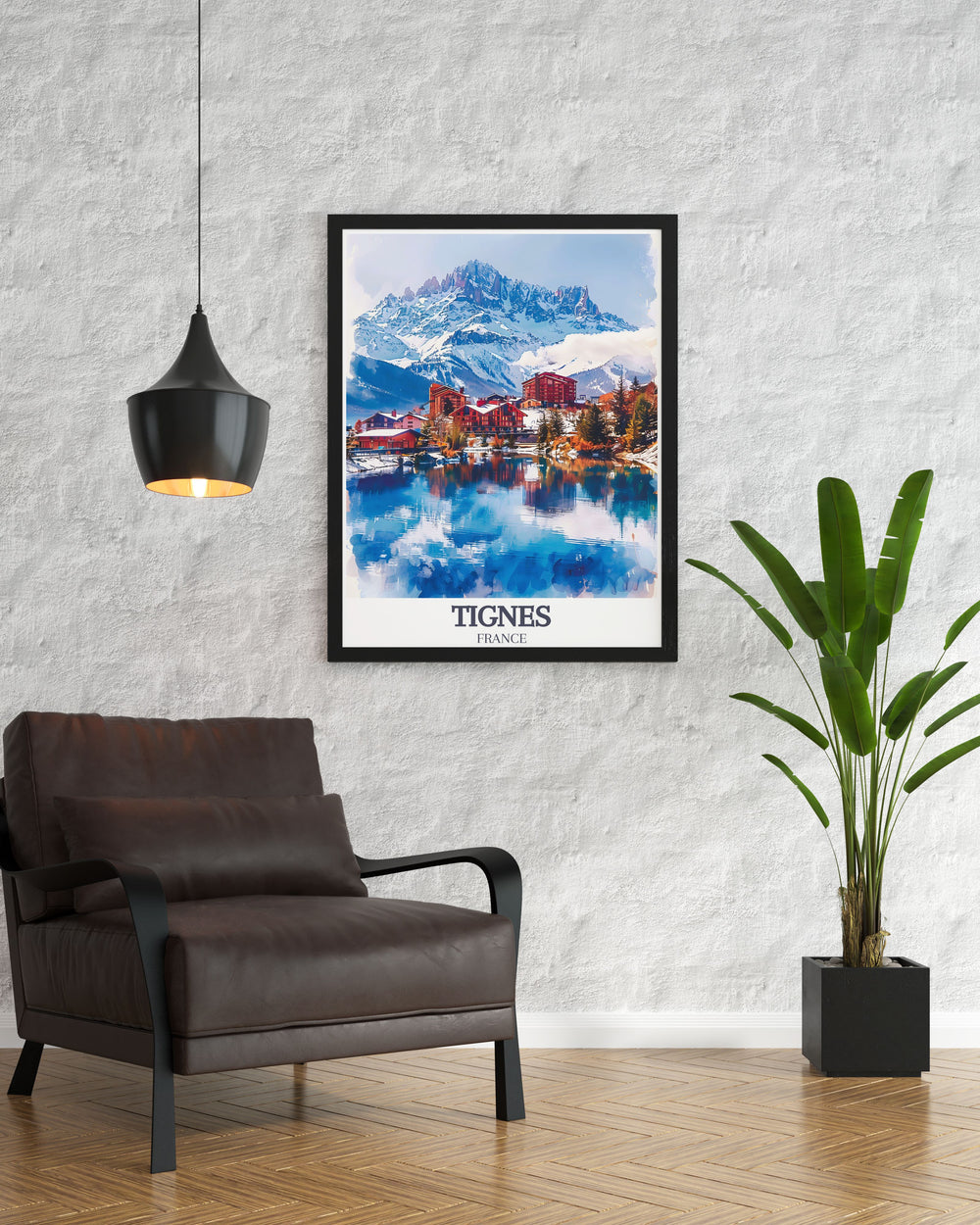 Add a touch of adventure to your walls with this Vintage Ski Poster showcasing Le Lac village in Lac de Tignes perfect for modern art lovers and ski enthusiasts