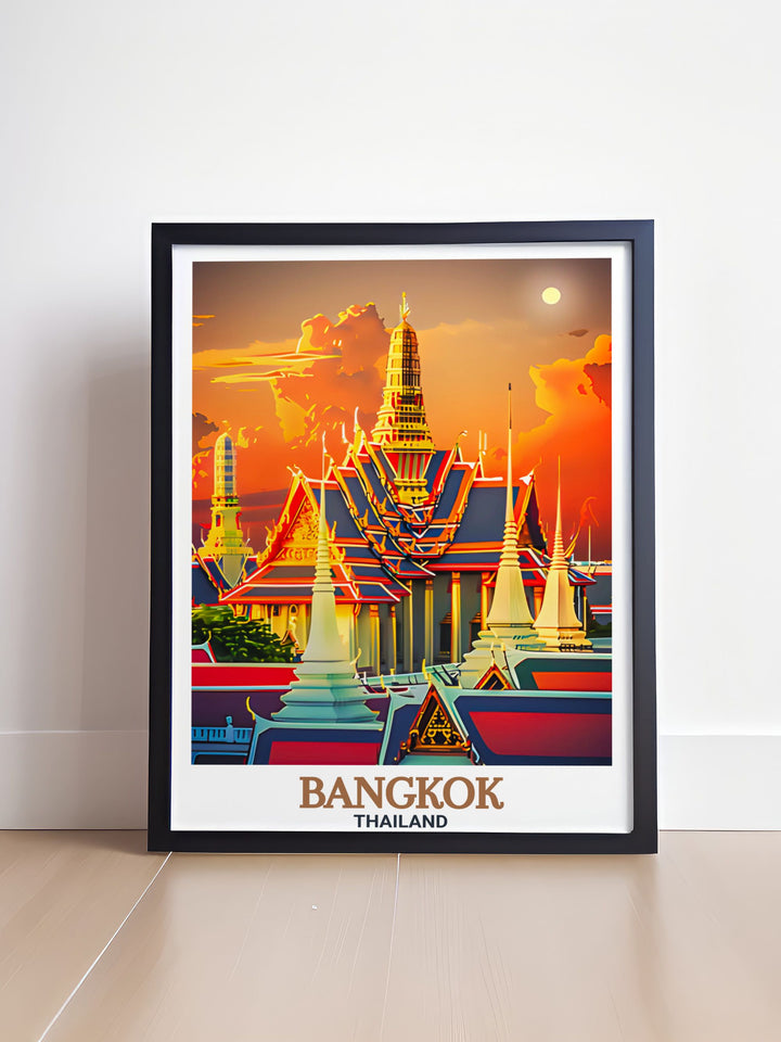 Elegant Grand Palace Framed Print highlighting Bangkoks historical and cultural essence ideal for adding a touch of sophistication to living spaces and celebrating Thailands heritage