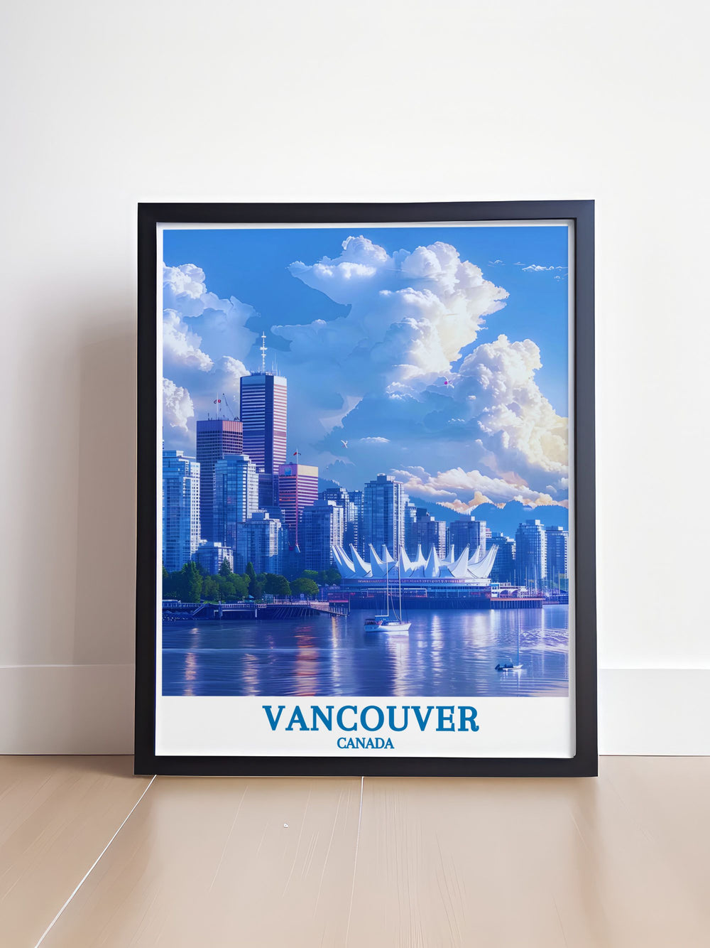 Celebrate the architectural splendor of Canada Place with this art piece. The print highlights the sleek design and waterfront setting, perfect for anyone who loves Vancouvers vibrant cityscape.