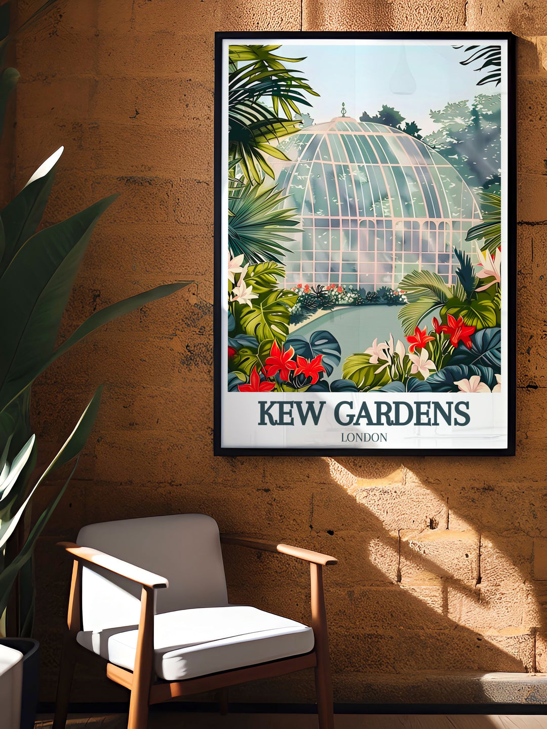 Kew Gardens Framed Art combines the elegance of the Waterlily House with the expansive Royal Botanic Gardens, creating a stunning focal point for any room. This fine art print is perfect for those who appreciate English landscapes and botanical beauty, making it a thoughtful gift or home decor piece.