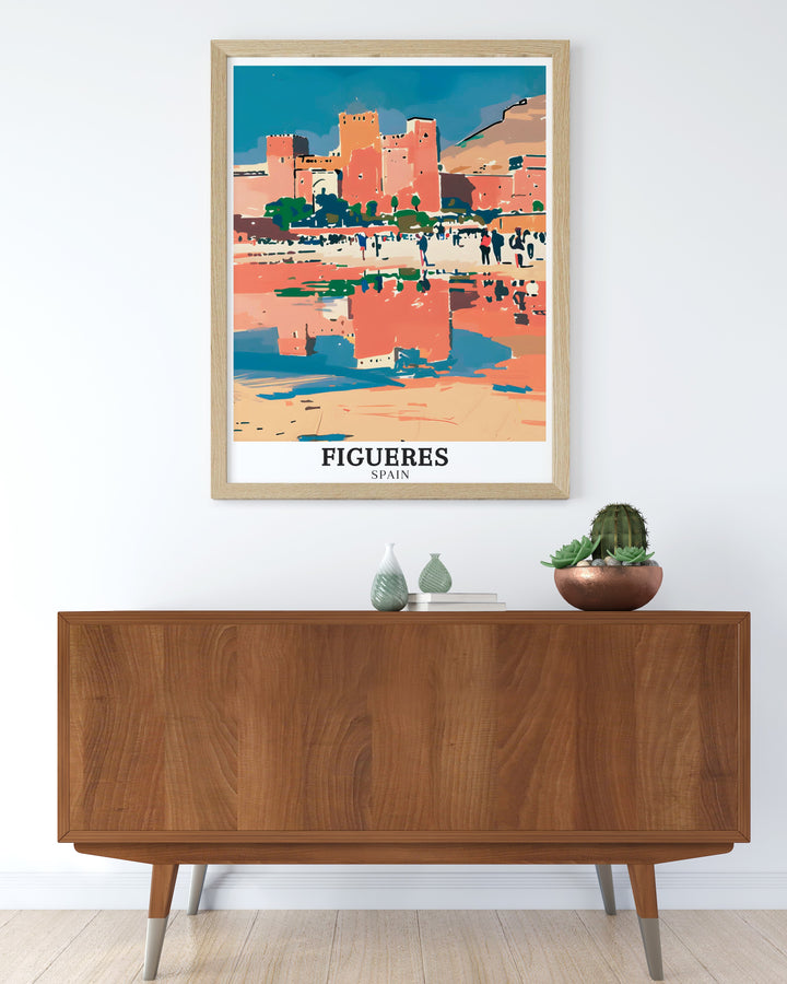 This Figueres Castle wall art brings a touch of Spanish history into your home. The detailed depiction of the castle highlights its architectural grandeur, making it an ideal piece for lovers of history, travel, or anyone looking to add a classic yet striking artwork to their decor.