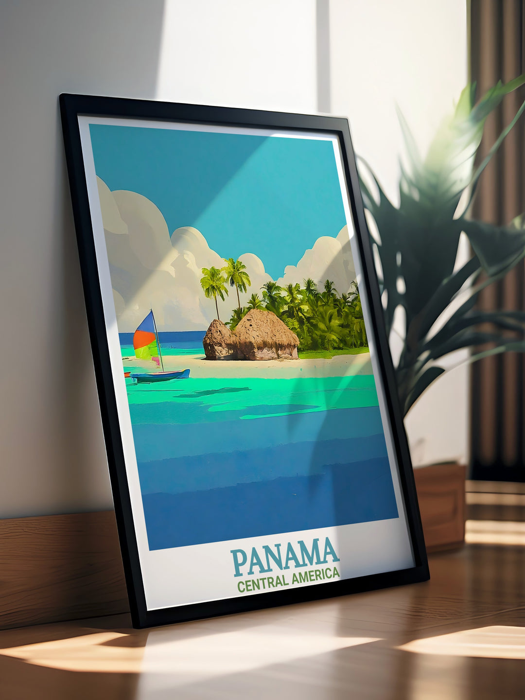 This Panama travel print highlights the tranquil charm of the San Blas Islands, offering a visual journey to one of the most beautiful archipelagos in Central America. A perfect gift for nature lovers and travel enthusiasts.