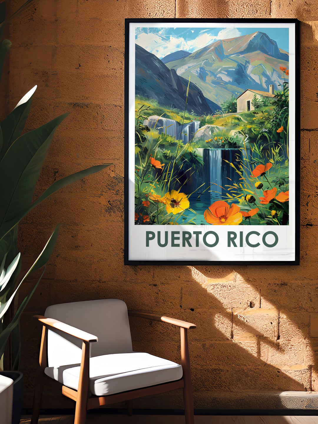 Stunning Arecibo painting featuring the iconic El Yunque National Forest. This travel print is ideal for those who appreciate fine art and the rich natural beauty of Puerto Rico, making it a perfect addition to your home and as a personalized gift.