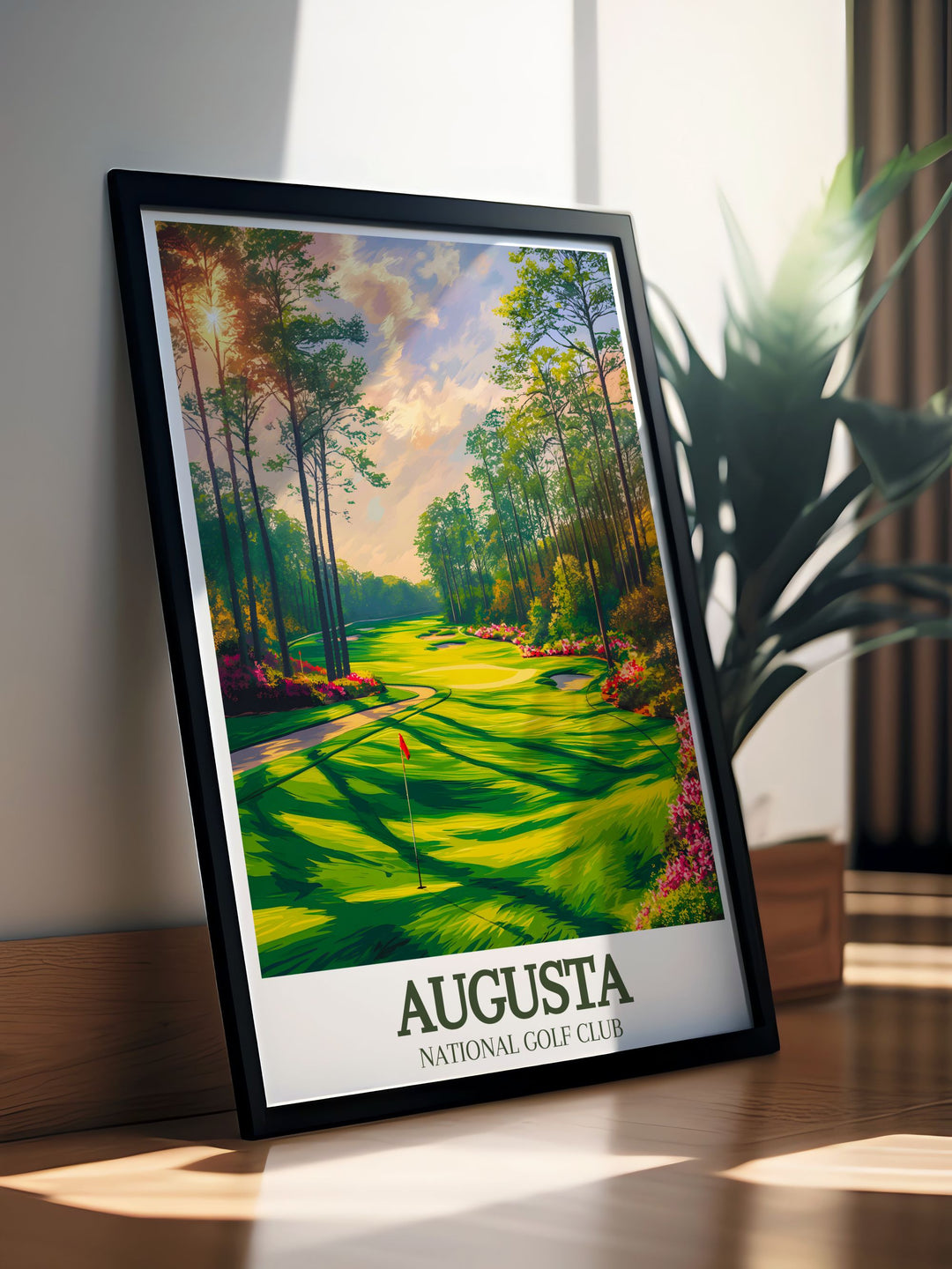 Detailed Augusta National wall art featuring Magnolia Lane Amen Corner a timeless piece for home decor and golf memorabilia an ideal gift for any golf lover or collector
