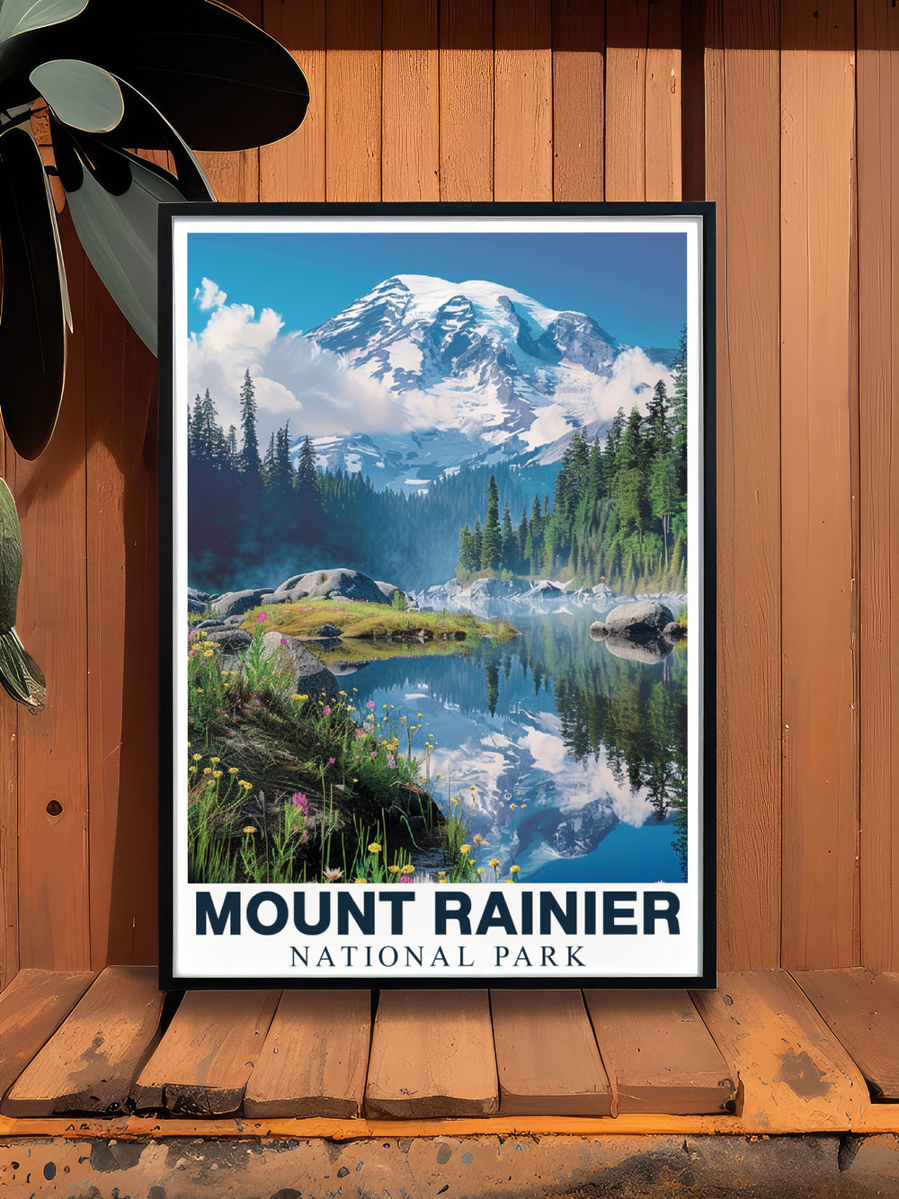 Mount Rainier framed prints offer a touch of sophistication capturing the iconic mountain within Washington State perfect for modern decor and stunning living room enhancements with elegant and timeless artwork