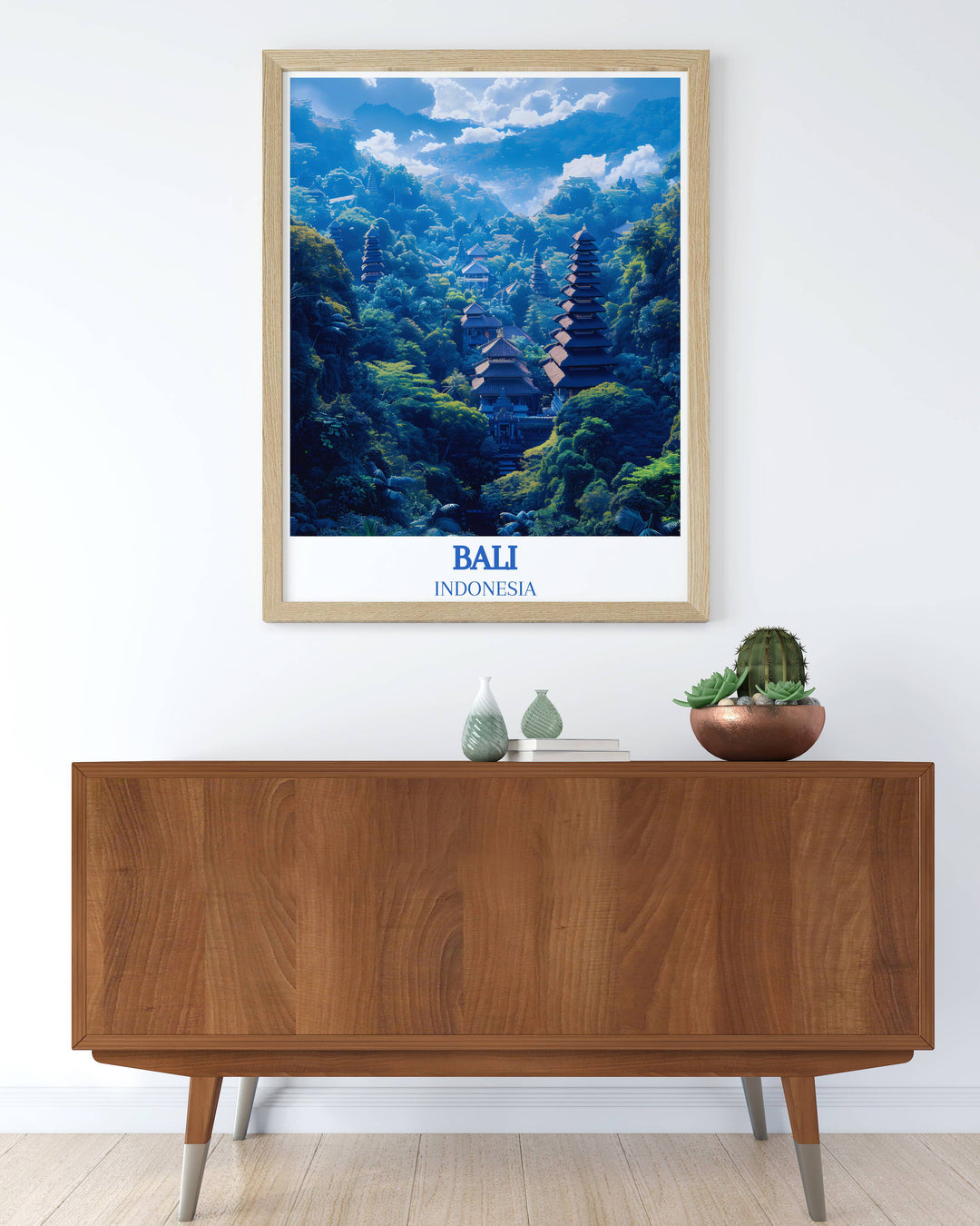 Ubud Monkey Forest poster in vibrant colors, bringing the lively atmosphere of this Balinese sanctuary to your home or office.