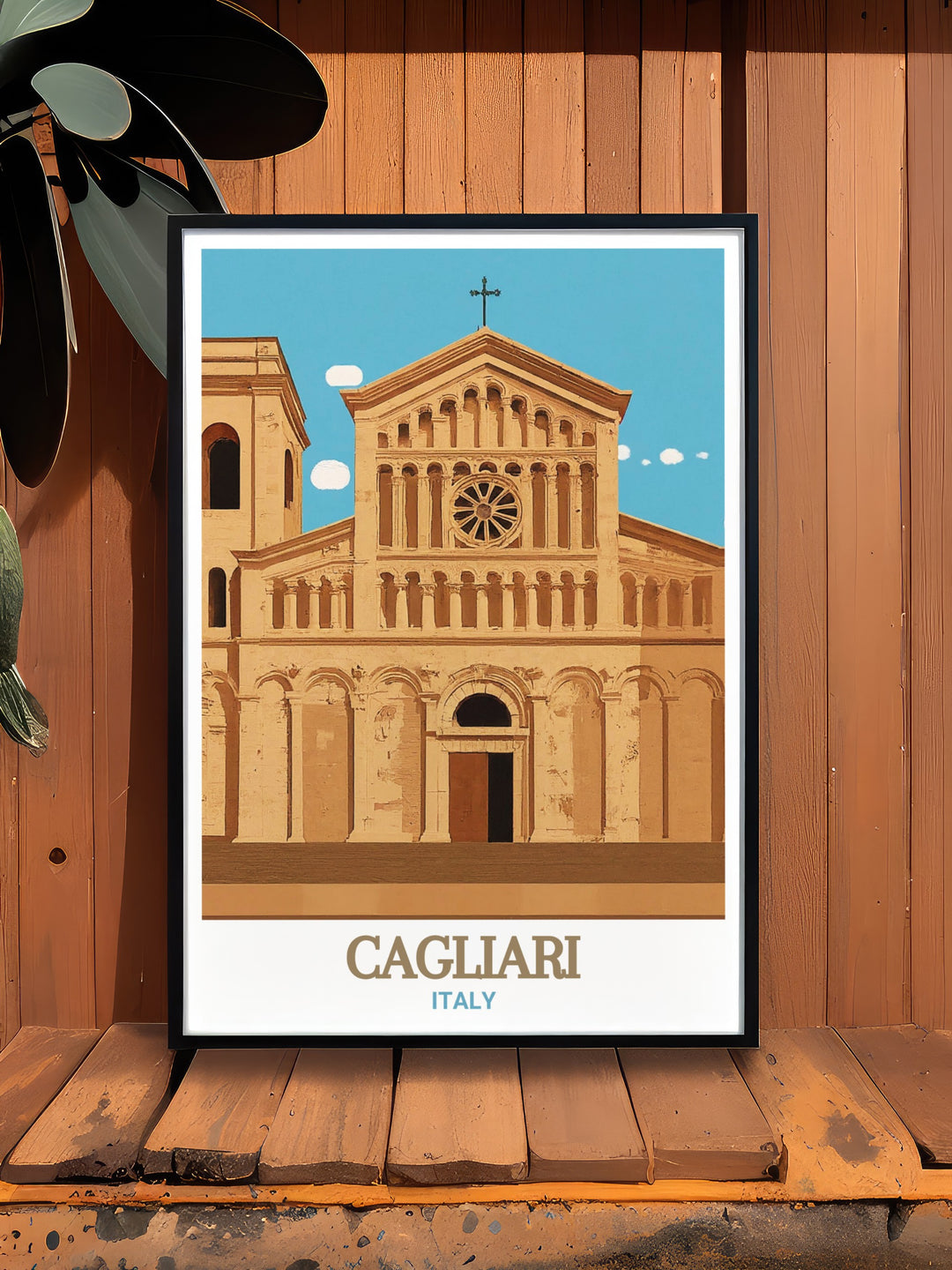 Cagliari Poster Print captures the beauty of Italys Cathedral of Santa Maria, showcasing its detailed Gothic Romanesque architecture. This travel print adds a touch of Italian elegance to your space, perfect for lovers of Italian history and art.