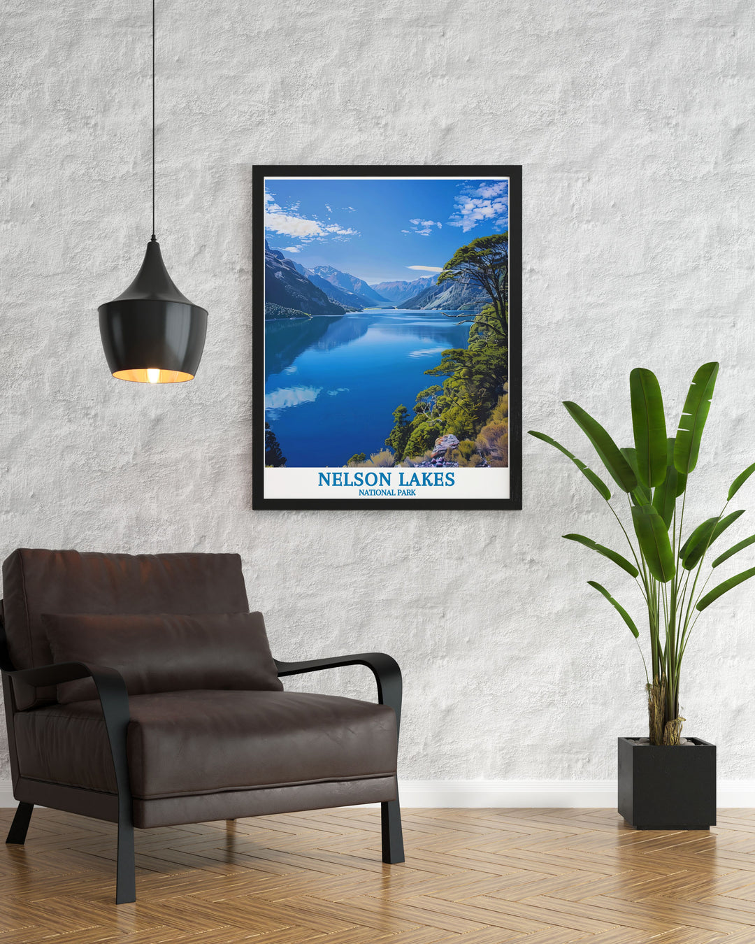 Captivating National Park art from Nelson Lakes National Park in New Zealands South Island, perfect for transforming living spaces with vibrant hues and intricate details that celebrate the regions natural wonders and landscapes.