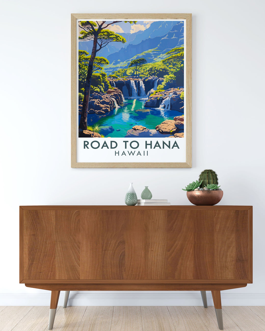 Hawaii art decor featuring the lush landscapes of the Road to Hana and the tranquil Sacred Pools. These prints are perfect for adding a tropical touch to your living space and creating a relaxing ambiance.