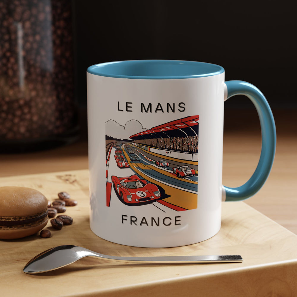 This Le Mans France mug highlights the charm of the historic city. Featuring vibrant artwork, it is ideal for coffee or tea enthusiasts. Dishwasher and microwave safe, this mug is both functional and artistic, perfect for gifts or personal use.