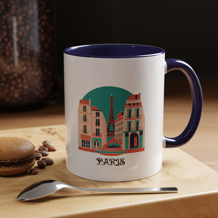 A beautifully crafted Paris mug featuring intricate artwork of the Eiffel Tower and charming Parisian streets. Made from durable ceramic, this mug is dishwasher and microwave safe, perfect for coffee and tea lovers who appreciate iconic cityscapes.