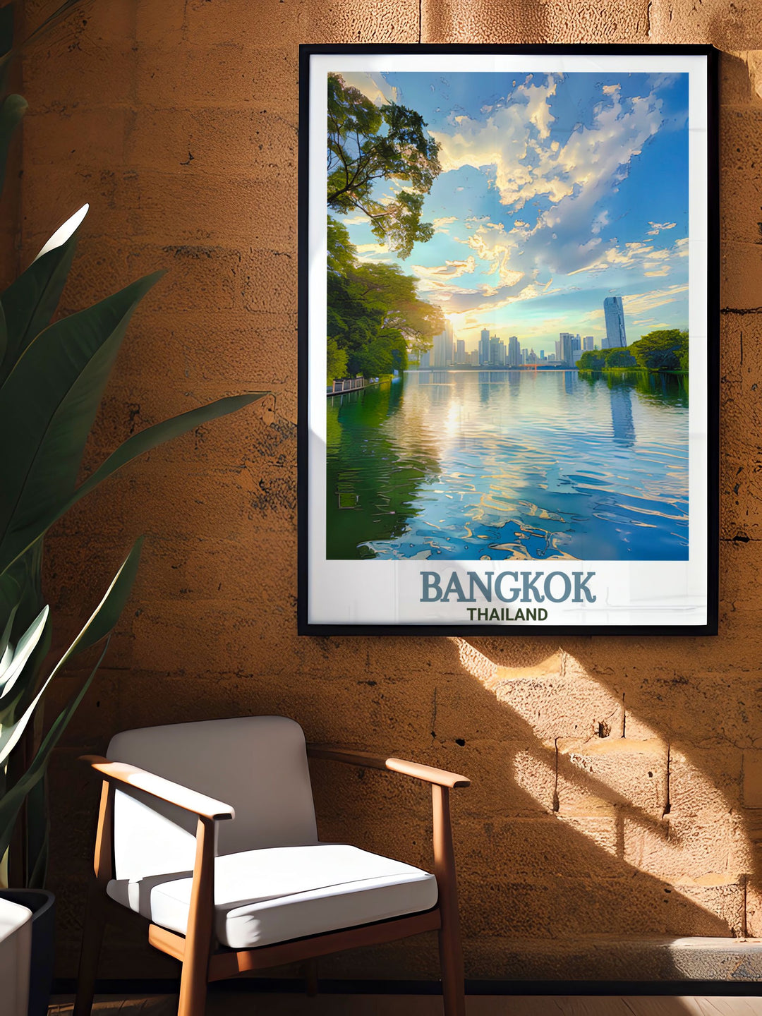 Lumphini Park Modern Decor displaying the serene green spaces of Bangkoks park ideal for adding a touch of tranquility to your home decor