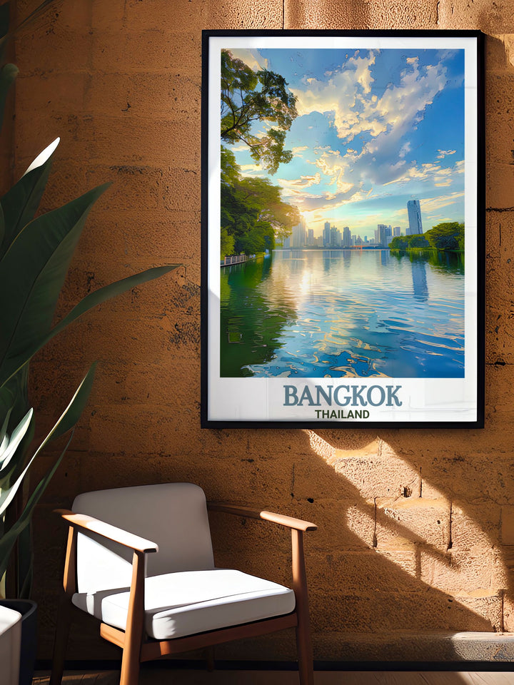 Lumphini Park Modern Decor displaying the serene green spaces of Bangkoks park ideal for adding a touch of tranquility to your home decor