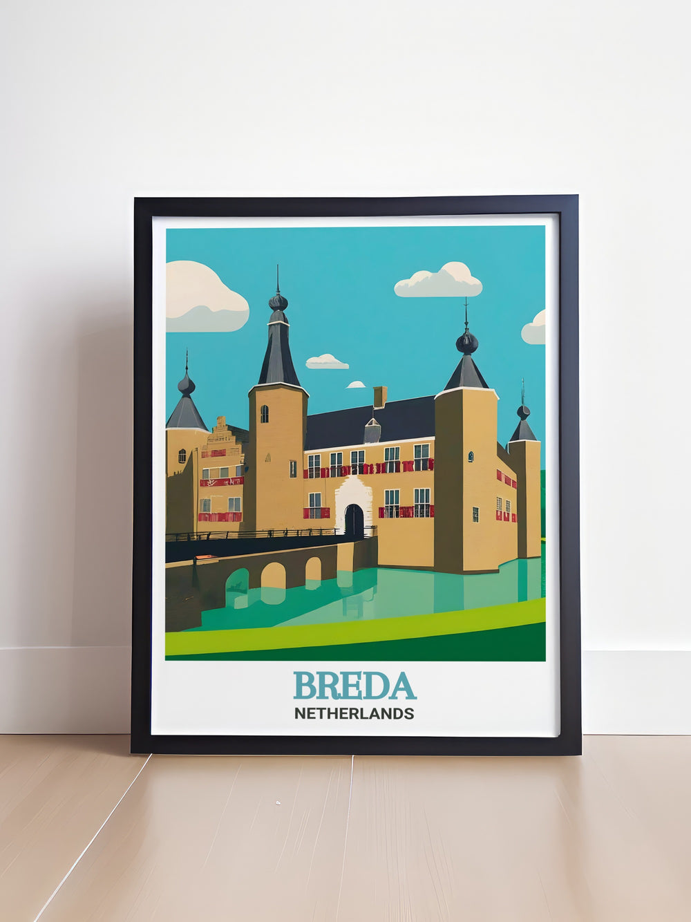 Beautiful Breda Castle wall art capturing the elegance of Dutch heritage ideal for adding a touch of sophistication to any living room or office space