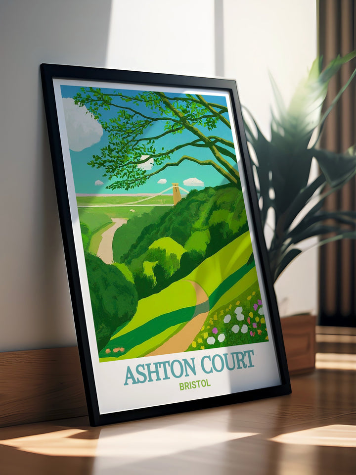 Leigh Woods Modern Prints combined with Ashton Court Mountain Bike Art bring the best of Bristols outdoor landscapes into your living space. Ideal for those who appreciate both the thrill of mountain biking and the serenity of nature.