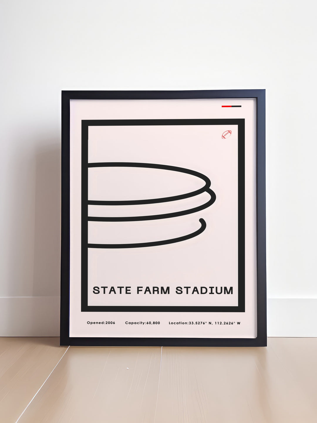 State Farm Stadium Arizona Cardinals poster perfect for mid century modern decor and sports bedroom art