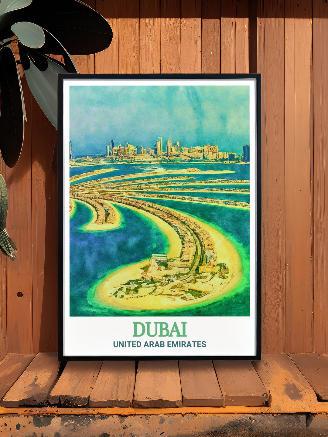 Black and white Dubai street map art print with Palm Jumeirah highlighting the unique blend of modernity and tradition in one of the worlds most vibrant cities ideal for adding sophistication to your home decor