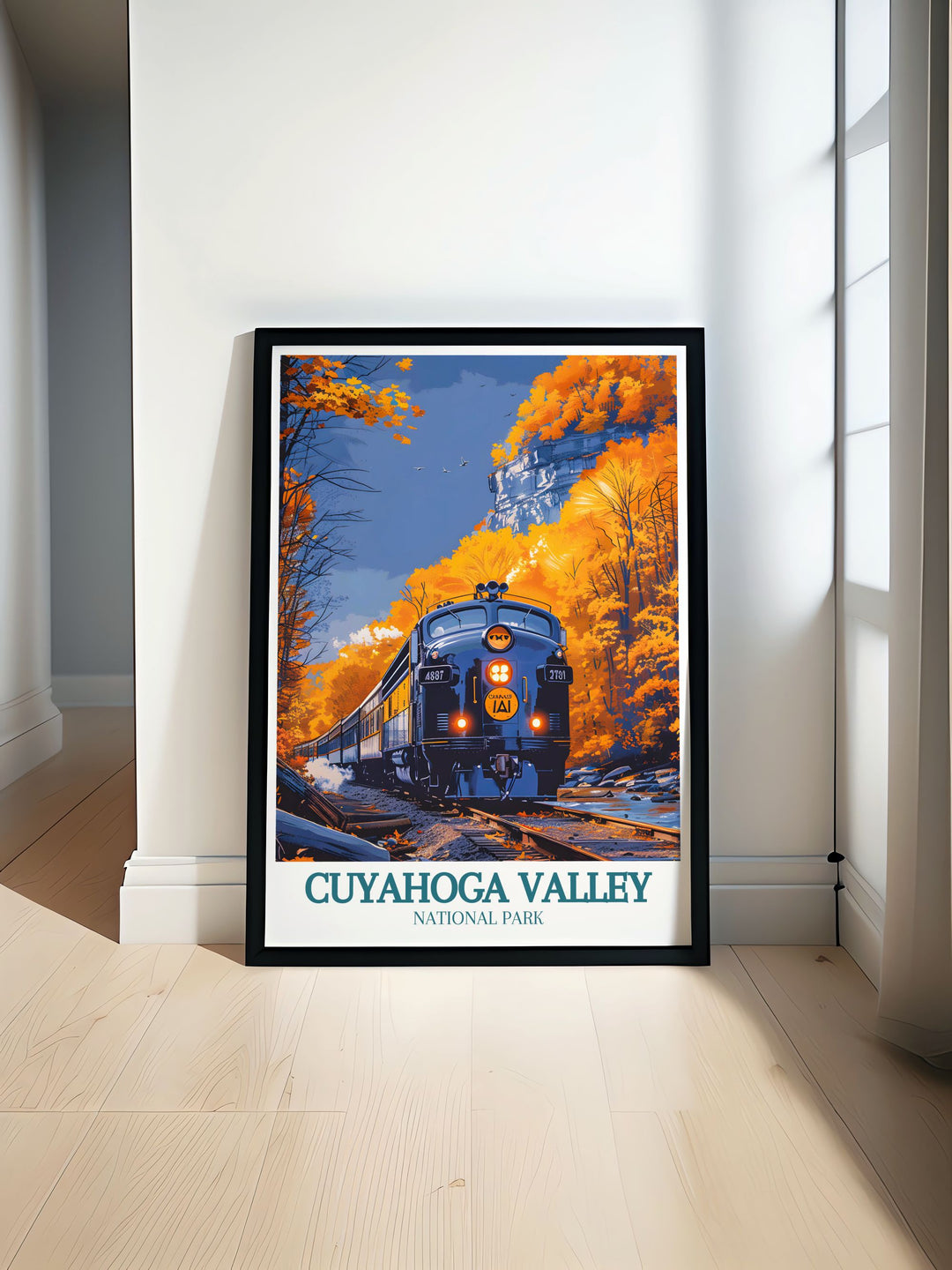 High quality art print of Cuyahoga Valley National Park, showcasing its lush greenery and scenic landscapes. Ideal for home decor or as a gift for nature enthusiasts who appreciate the beauty of Ohios national parks.