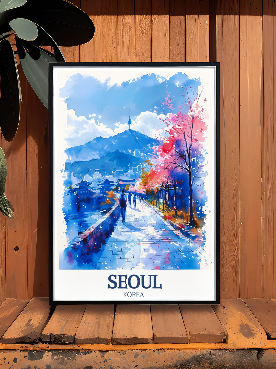 Elegant Seoul Wall Art featuring N Seoul Tower and Bukchon Hanok Village capturing the essence of Seouls vibrant city life and serene landscapes perfect for home decor and thoughtful gifts for any occasion