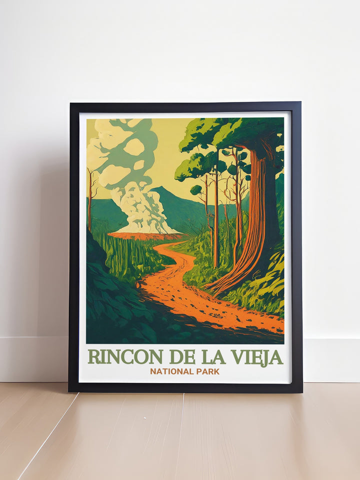 Bring the adventure of Costa Rica into your home with this Las Pailas Trail artwork a perfect Costa Rica gift that celebrates the raw and powerful nature of Rincon De La Vieja ideal for those who love exploring the wild landscapes of Costa Rica.