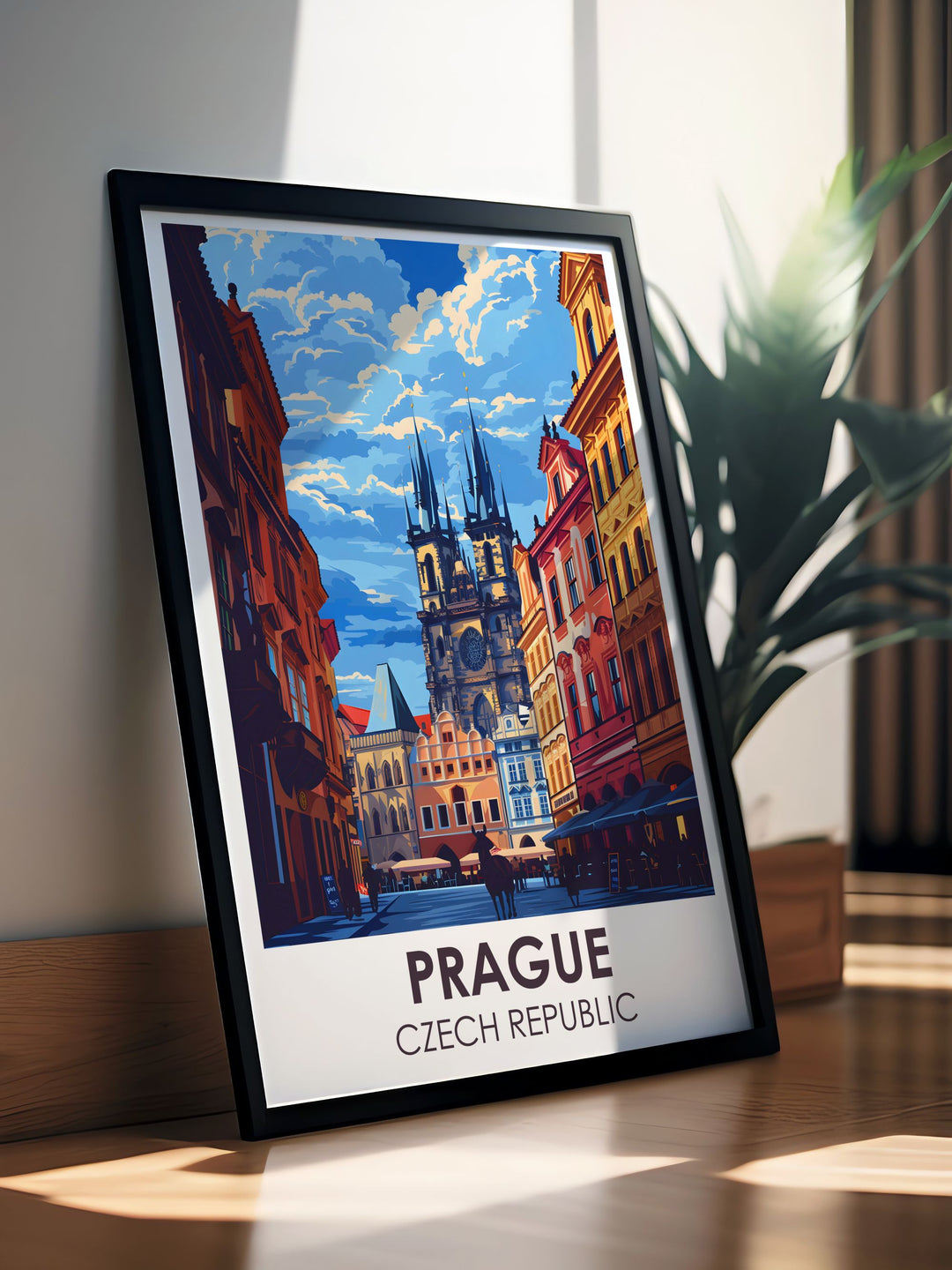 Discover the magic of Prague with an Old Town Square vintage print. This Prague Illustration is a perfect addition to your home, capturing the essence of the Czech Republic. Ideal for Prague Home Decor enthusiasts who love travel and history.
