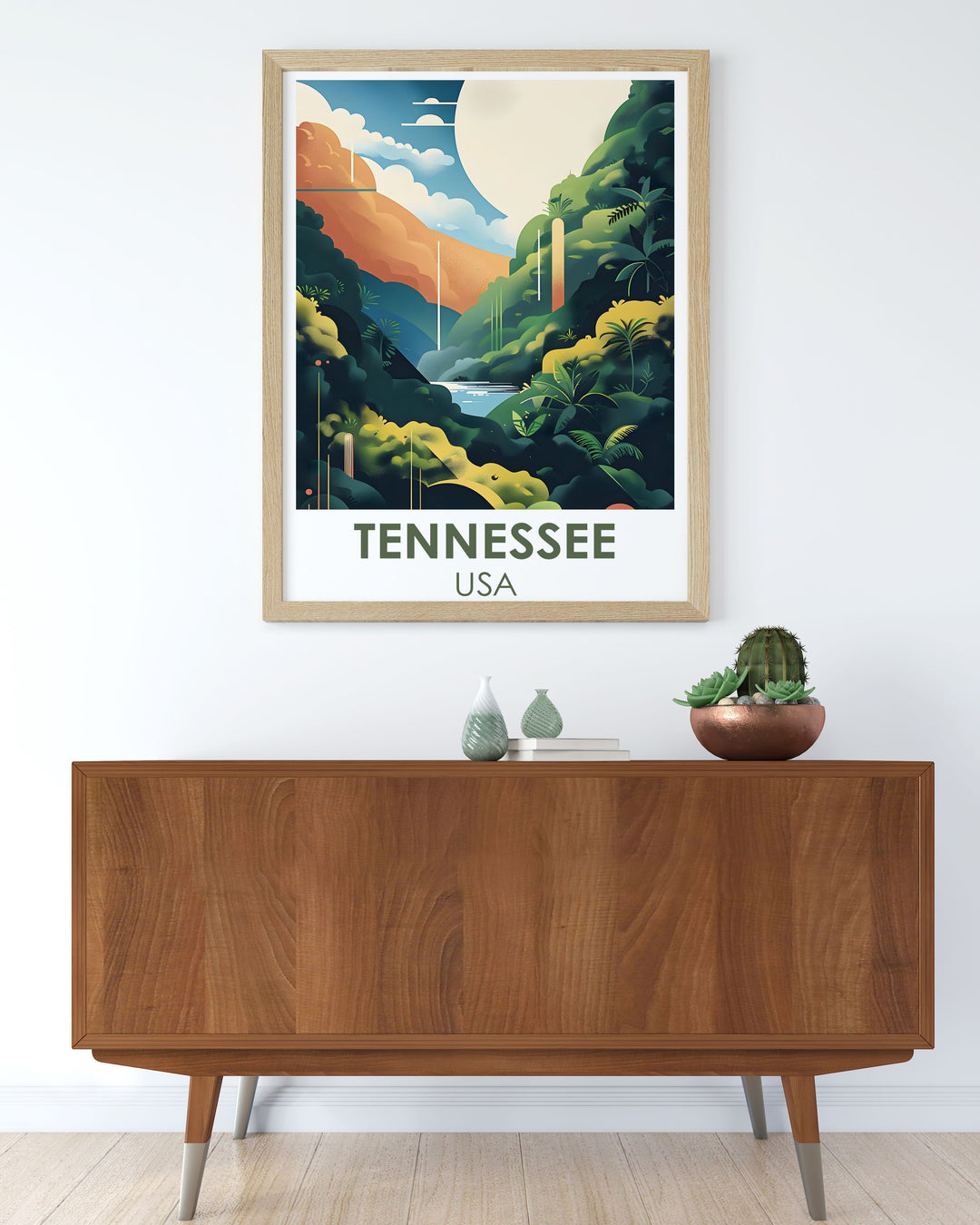 Grand Ole Opry Print with a beautiful depiction of Nashville Tennessees Ryman Auditorium and the tranquil scenes of Great Smoky Mountains National Park. Ideal for adding a touch of musical and natural charm to your home decor.