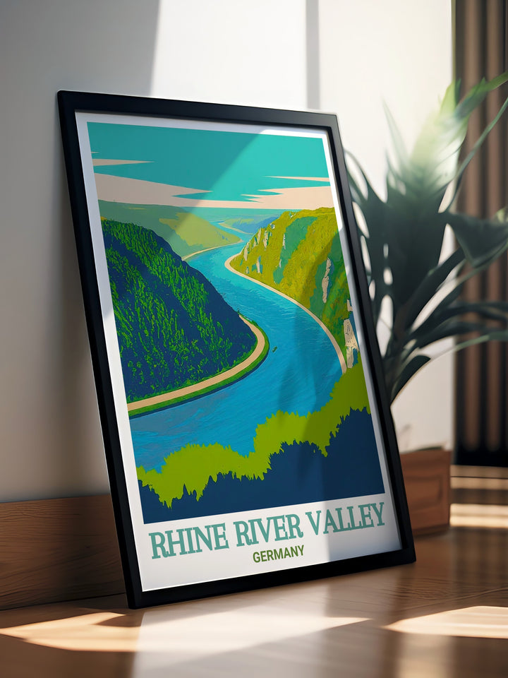 Germany decor highlighting the legendary Rhine Gorge with framed prints and posters capturing the essence of the Rhine River