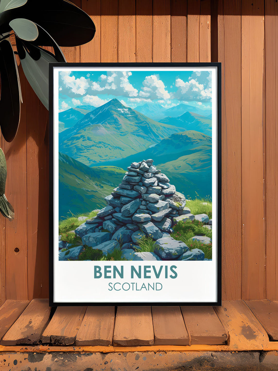 Ben Nevis Summit Three Peaks Poster highlighting the majestic beauty of Ben Nevis Snowdon and Scafell Pike an excellent choice for mountain lovers and adventure seekers