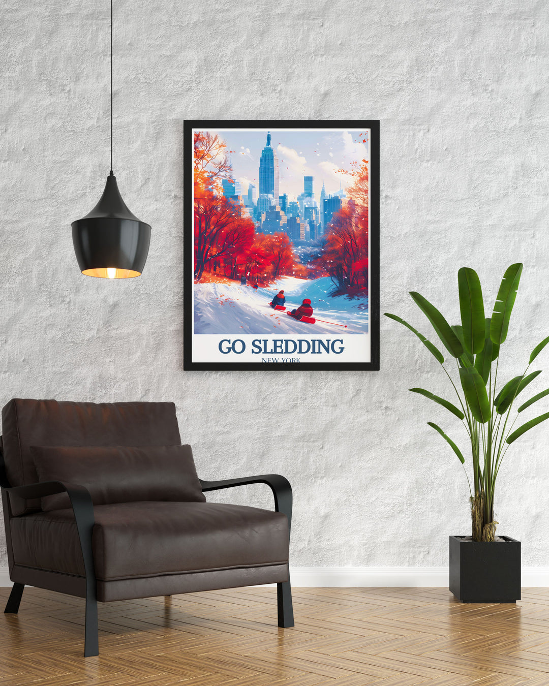 Bring the thrill of a snow day in Central Park to life with this Sledding Art Print. Whether you love winter sports or simply admire New York Citys winter beauty, this poster adds a vintage touch to any space.