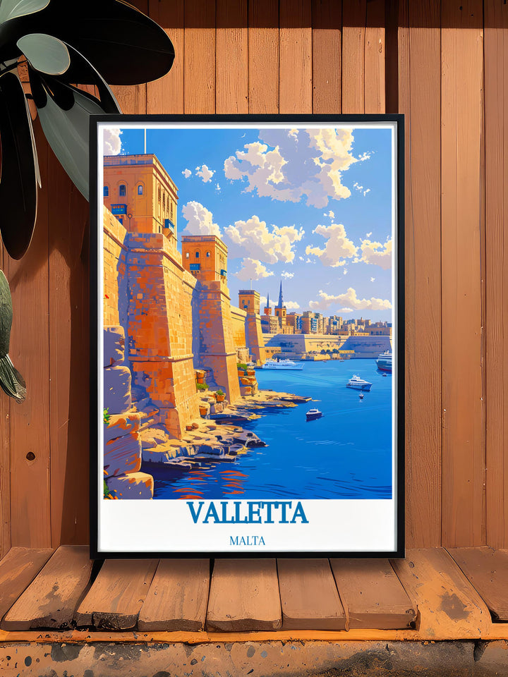 Add a touch of Mediterranean charm to your home with Grand Harbour in Valletta framed prints an exquisite Malta artwork gift for any art lover this Valetta poster art celebrates the unique beauty of Maltas Grand Harbour a wonderful Malta travel gift