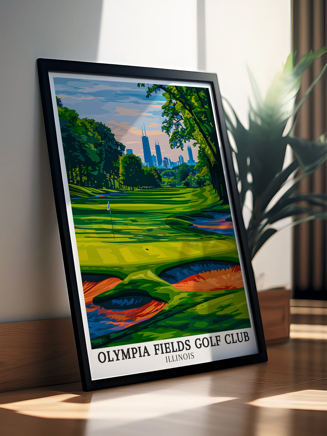 Stunning South Course Illinois skyline featured in this Olympia Fields Golf Club Poster a beautiful Golf Print that enhances any living space with its rich colors and attention to detail a must have for any golf lover looking to add to their collection of Golf Art