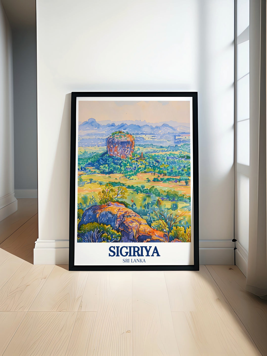 Canvas art of Sigiriya, capturing the beauty of Lions Rock and its surrounding landscapes. This print brings the essence of Sri Lankas ancient architecture and natural beauty into your home, ideal for those who appreciate cultural and historical art.