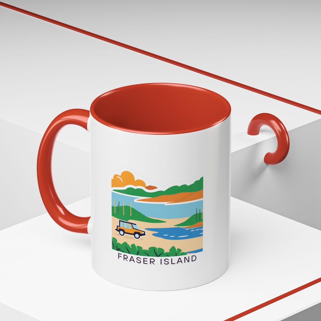 This Fraser Island mug blends artistic design with practicality, showcasing intricate details inspired by the island. Crafted from ceramic and dishwasher-safe, it is ideal for coffee or tea lovers and makes an excellent gift.