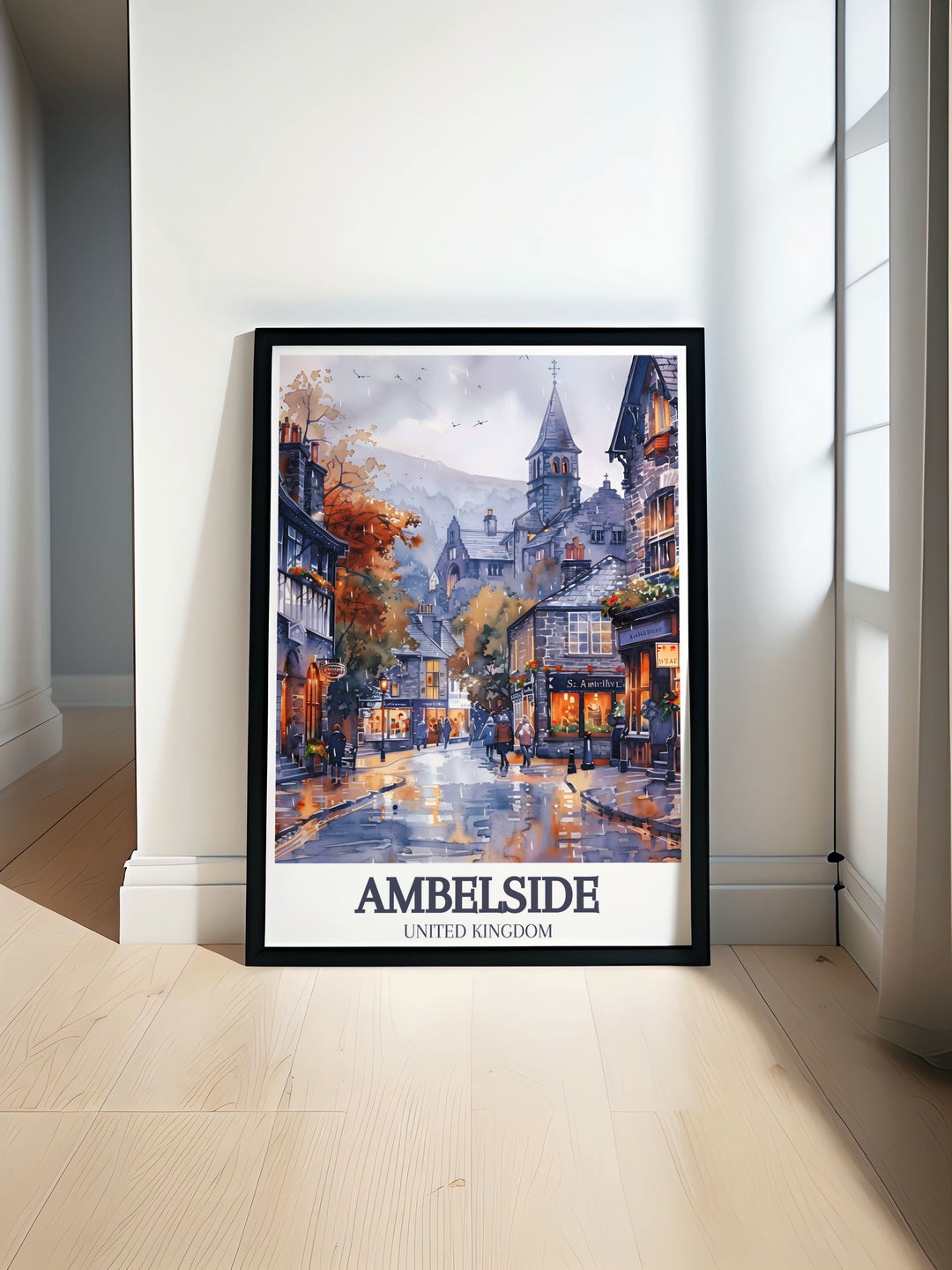 Stunning wall art featuring St. Marys Church in Ambleside, United Kingdom, showcasing the serene beauty and intricate details of this iconic site.