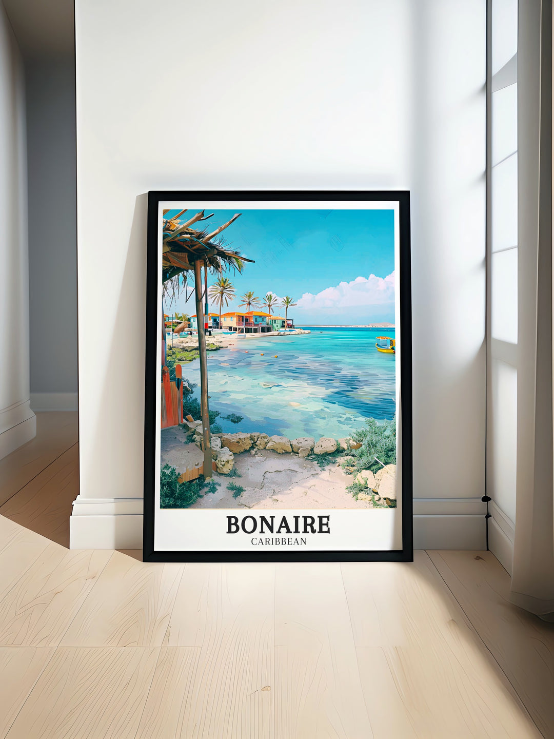 Bonaire Custom Print presents a unique way to display the beauty of Lac Bay, combining vibrant colors with the calmness of the sea, perfect for any space that needs a touch of tropical inspiration.