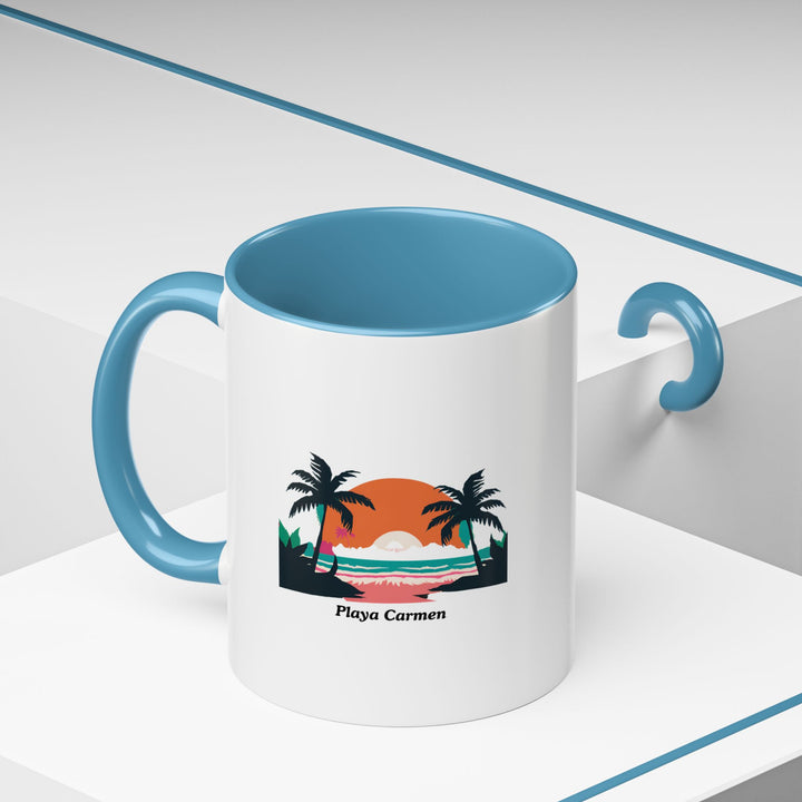 A colorful Playa del Carmen Mug designed with vibrant artwork that reflects Playa del Carmen’s tropical allure and cultural vibrancy. Dishwasher safe, it is ideal for coffee lovers and collectors.