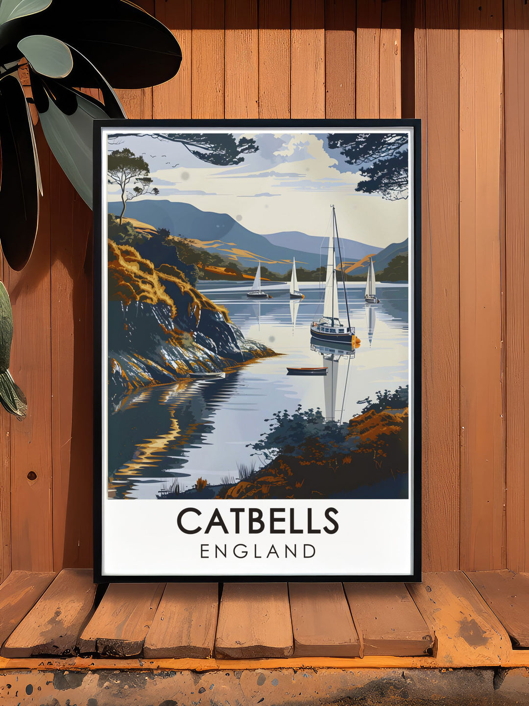 Cumbria print featuring Catbells Summit and Derwentwater Shoreline with vibrant colors and intricate details a perfect way to enhance your living space and remind you of the beauty of the Lake District every day