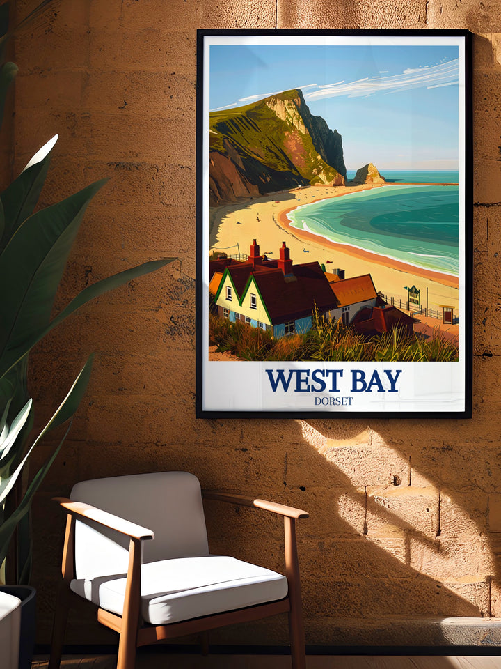 The Beach House travel poster showcases the peaceful charm of one of West Bays most beloved landmarks. Perfect for beach enthusiasts and those who appreciate coastal living, this artwork brings the tranquility of The Beach House into your home décor.