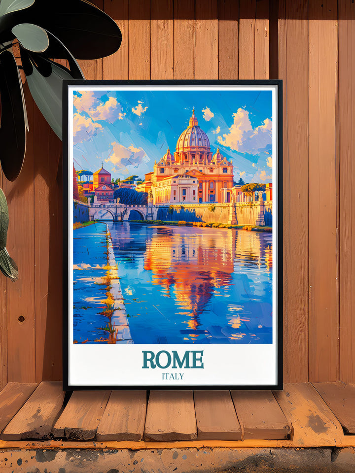 Beautiful Rome wall art capturing the grandeur of St Basilica Vatican City in intricate detail perfect for adding a touch of sophistication to your living room bedroom or office ideal for special occasions like anniversaries and birthdays.